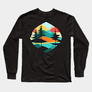 watercolor techniques to create a dreamy and ethereal painting of a forest landscape, perfect for a nature-inspired t-shirt design. Long Sleeve T-Shirt